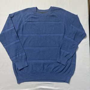 Hawker Rye Blue Textured Knit Sweater Men’s L Crewneck